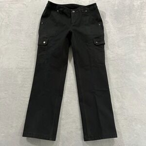 Duluth Pants Womens 10x31 Fleece Lined‎ Cargo Black Canvas Workwear Y2K